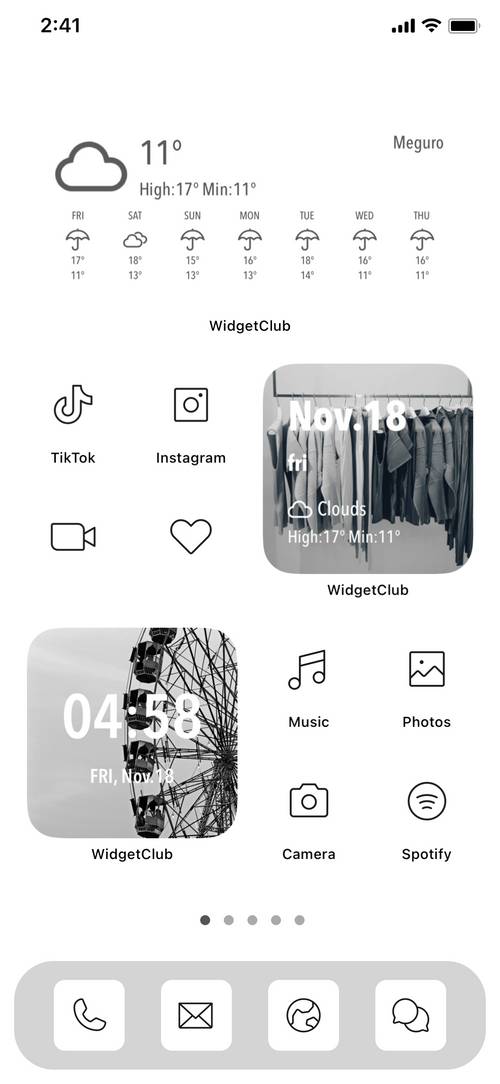 Grey x simple home screen theme