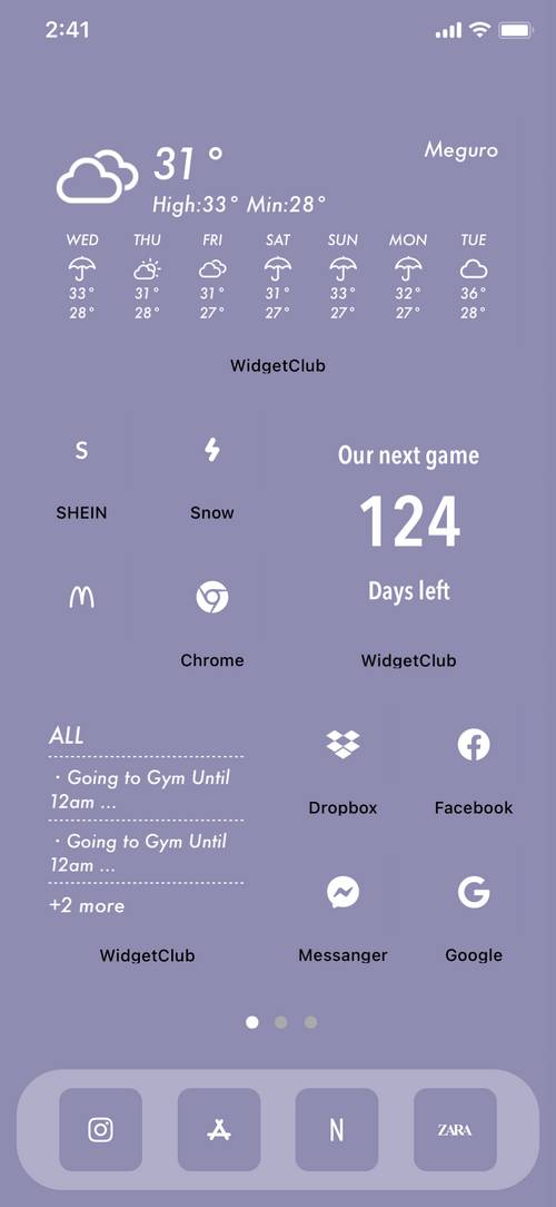 Purple simple home screen Home Screen ideas[B5JqtA5HEh9P2xki6YJz]