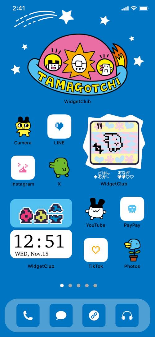 たまごっち公式スマホきせかえ 90年代ver　Tamagotchi Themes Home Screen ideas[VmGdnqHaaymMpUFLpMTR]