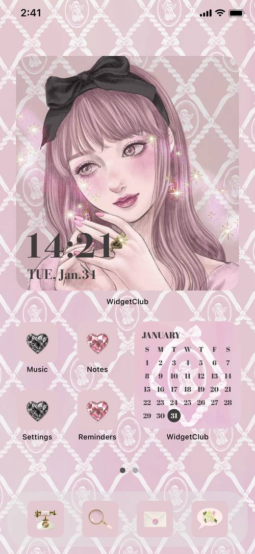 Girly pink home screen💎 Home Screen ideas[xpsVeYcZEZBUmqmjz02y]