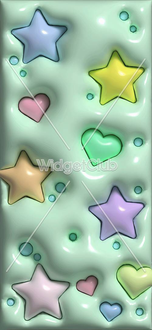 Colorful Hearts and Stars Shine Bright