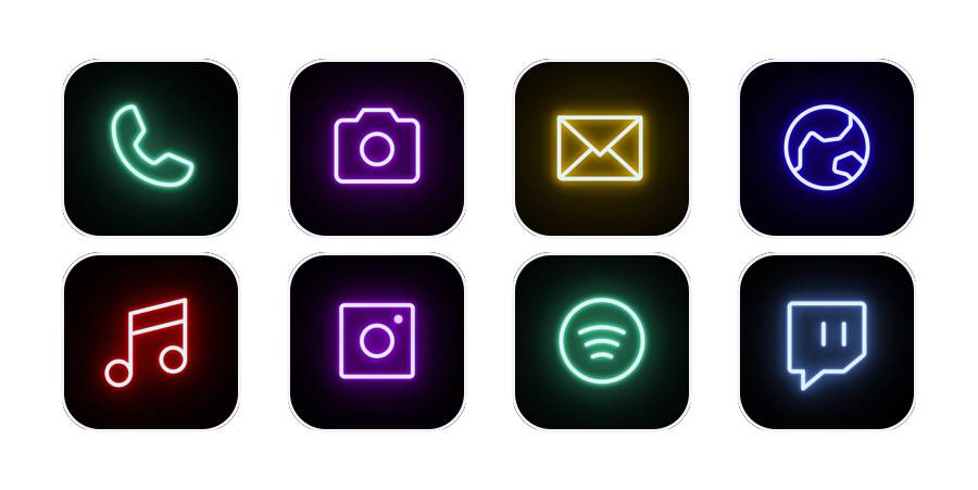 Neon app icon pack