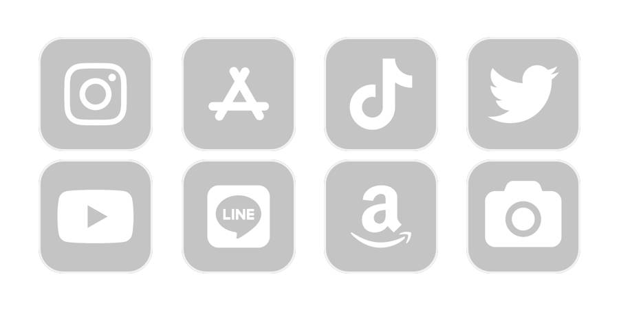 グレー App Icon Pack[iti3aKxEwvKuZp19mIYa]