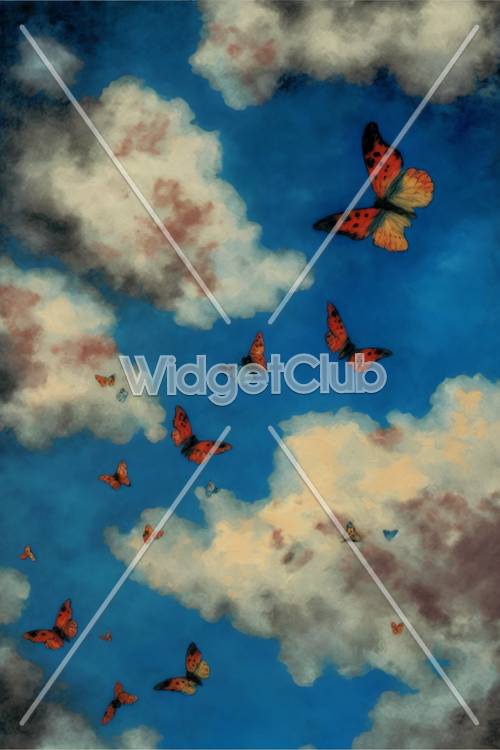 Colorful Butterflies in the Sky