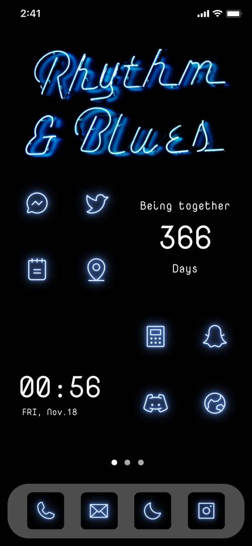 Blue Neon home screen theme Home Screen ideas[QdFyhPAQ8kpe09W90bjE]