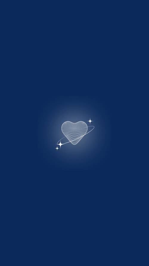 Shining Heart on Dark Blue Background