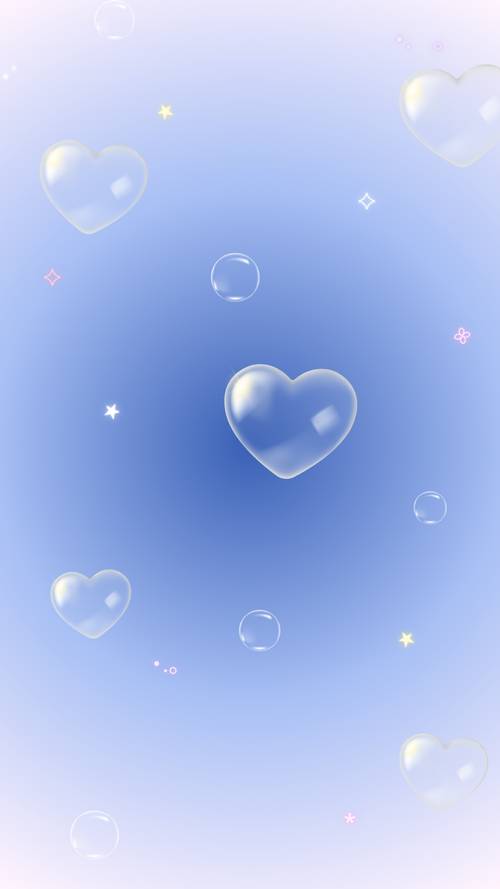 Blue Heart Shine and Sparkle Background