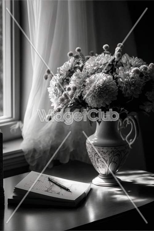 Elegant Flowers in Sunlight by the Window