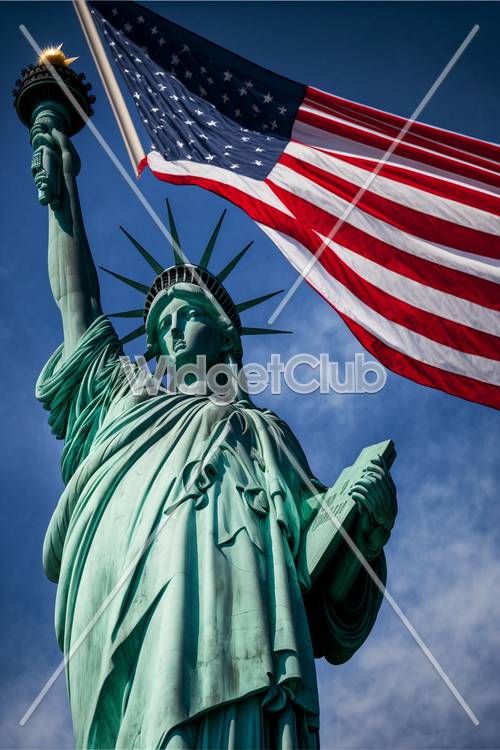 Lady Liberty Under the Blue Sky